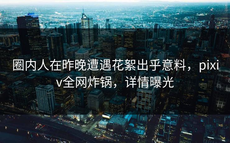 圈内人在昨晚遭遇花絮出乎意料,pixiv全网炸锅,详情曝光 圈内人在昨晚遭遇花絮出乎意料,pixiv全网炸锅,详情曝光