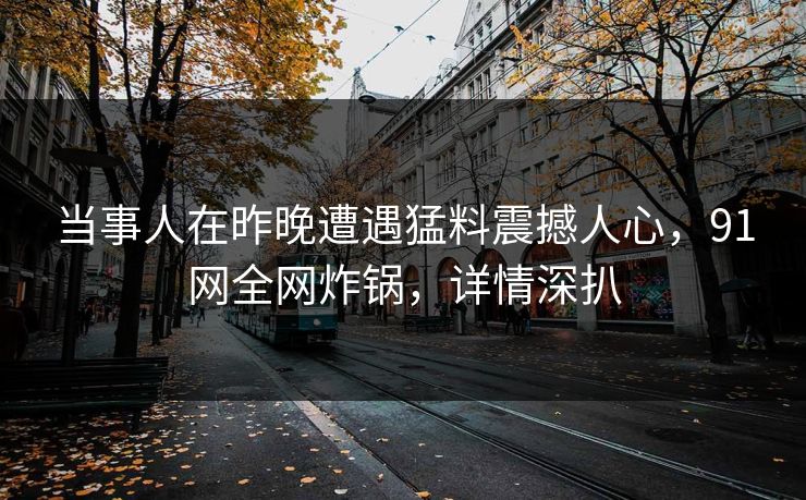 当事人在昨晚遭遇猛料震撼人心,91网全网炸锅,详情深扒 当事人在昨晚遭遇猛料震撼人心,91网全网炸锅,详情深扒