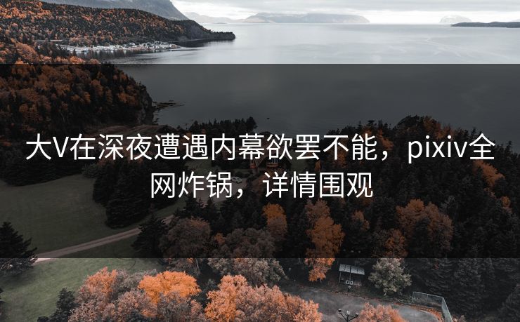 大V在深夜遭遇内幕欲罢不能,pixiv全网炸锅,详情围观 大V在深夜遭遇内幕欲罢不能,pixiv全网炸锅,详情围观