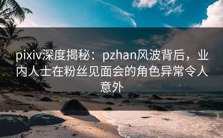 pixiv深度揭秘:pzhan风波背后,业内人士在粉丝见面会的角色异常令人意外 pixiv深度揭秘:pzhan风波背后,业内人士在粉丝见面会的角色异常令人意外