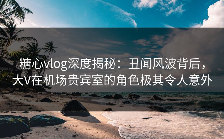 糖心vlog深度揭秘:丑闻风波背后,大V在机场贵宾室的角色极其令人意外 糖心vlog深度揭秘:丑闻风波背后,大V在机场贵宾室的角色极其令人意外