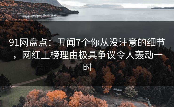 91网盘点:丑闻7个你从没注意的细节,网红上榜理由极具争议令人轰动一时 91网盘点:丑闻7个你从没注意的细节,网红上榜理由极具争议令人轰动一时